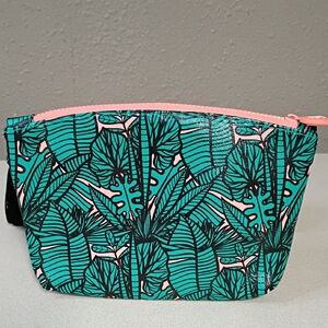 Ipsy Tropical Leaf Print Women's Cosmetic Bag